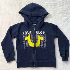 True Religion Size 2T zip up hooded sweatshirt toddler Kids Youth